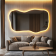 Elegant LED mirror with minimalist frame and bright, even lighting.

