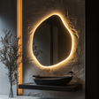 Contemporary LED mirror with clean lines and energy-saving features